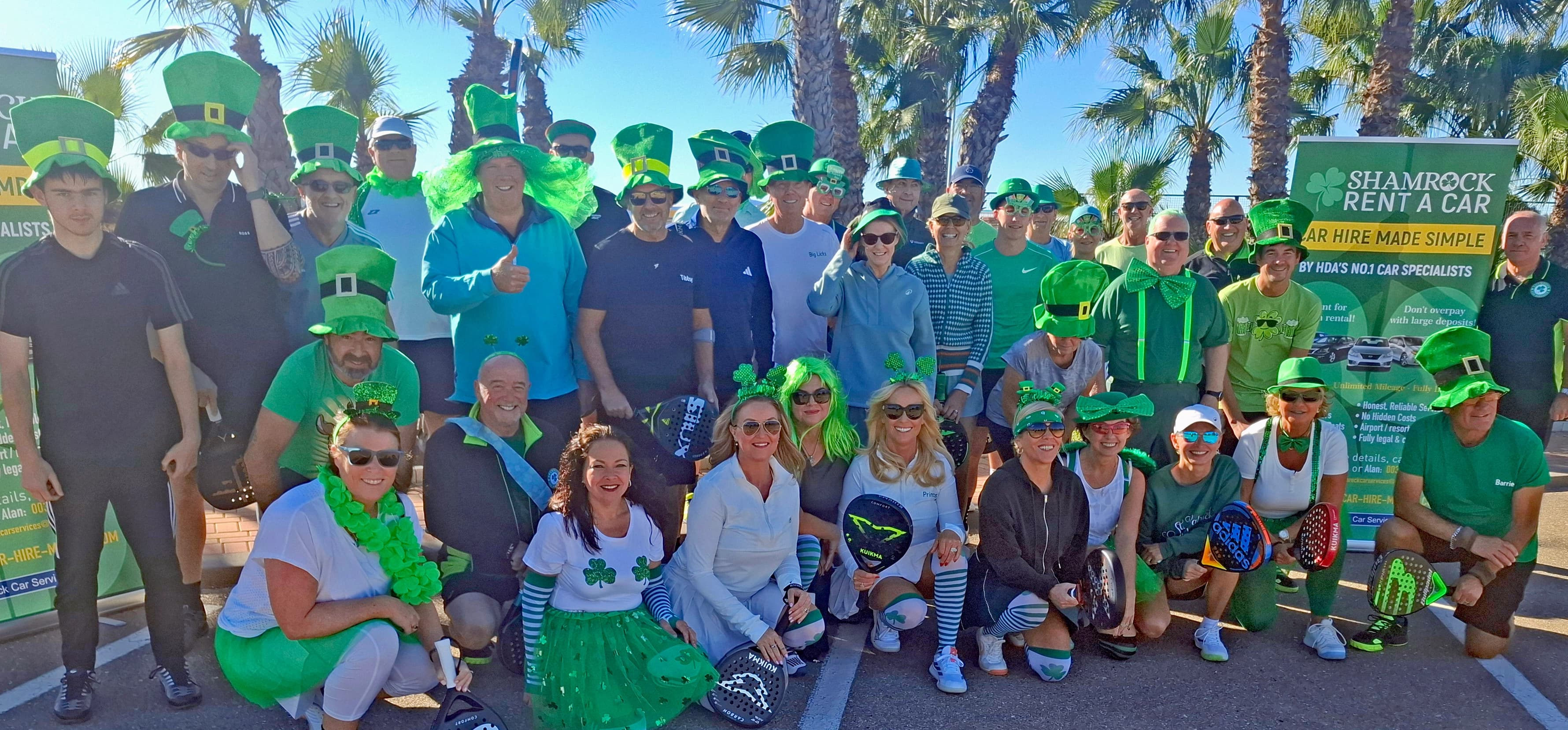 Members of the Hacienda del Alamo Social Padel Group on court in Murcia, Spain