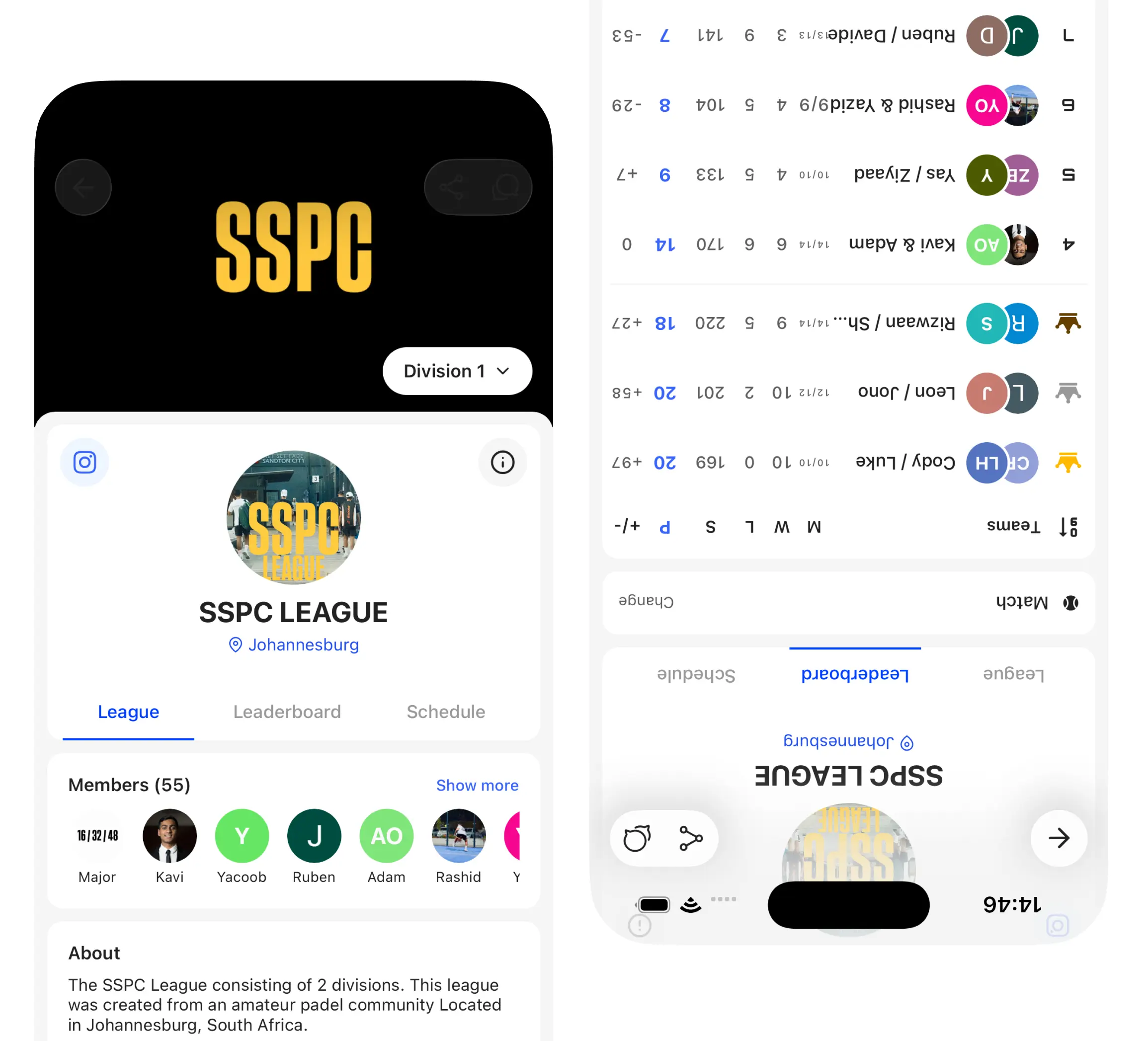 Generate the match setup smoothly with our automated scheduler. Choose between different formats and flexible scoring systems to create the perfect league for you and your members.